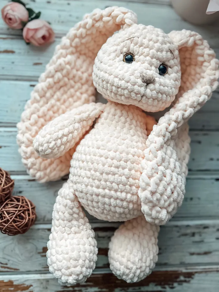 Peach/pink soft Bunny, rabbit doll, stuffed animal, bunny with long ears, cute birthday gift