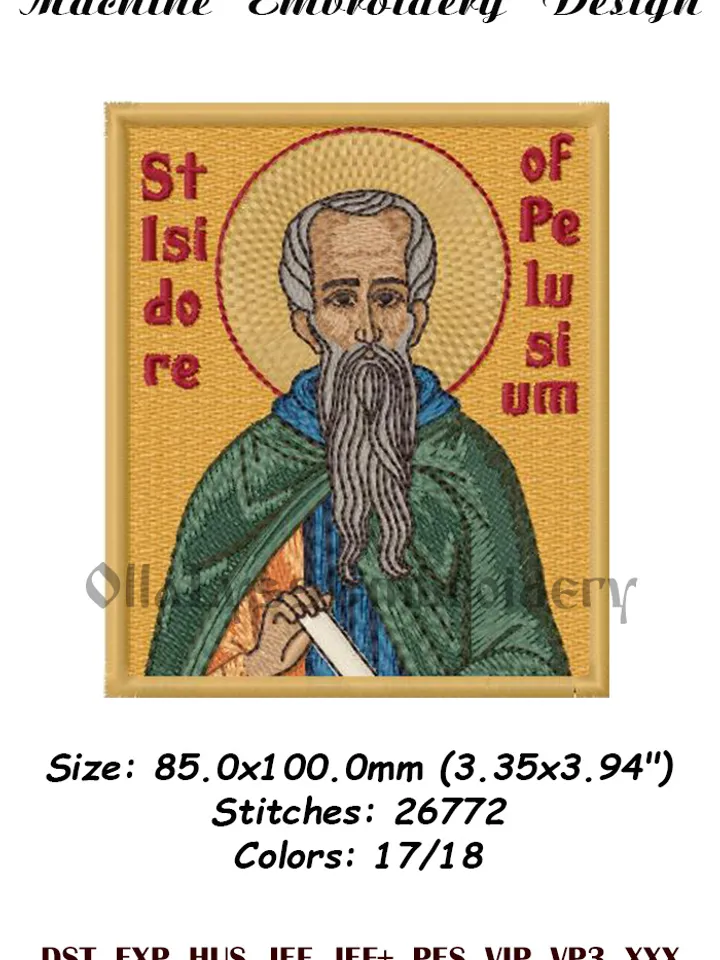 Isidore of Pelusium embroidery design