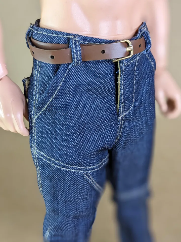 Navy jeans for 1/6 scale fashion male doll (muscular or action body)