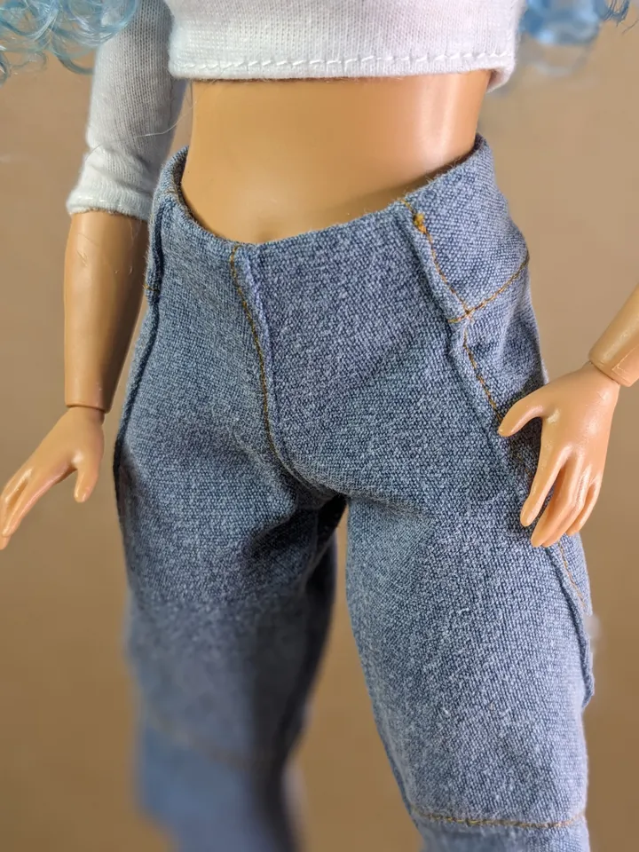 Handmade tactical jeans for 1/6 scale fashion female dolls