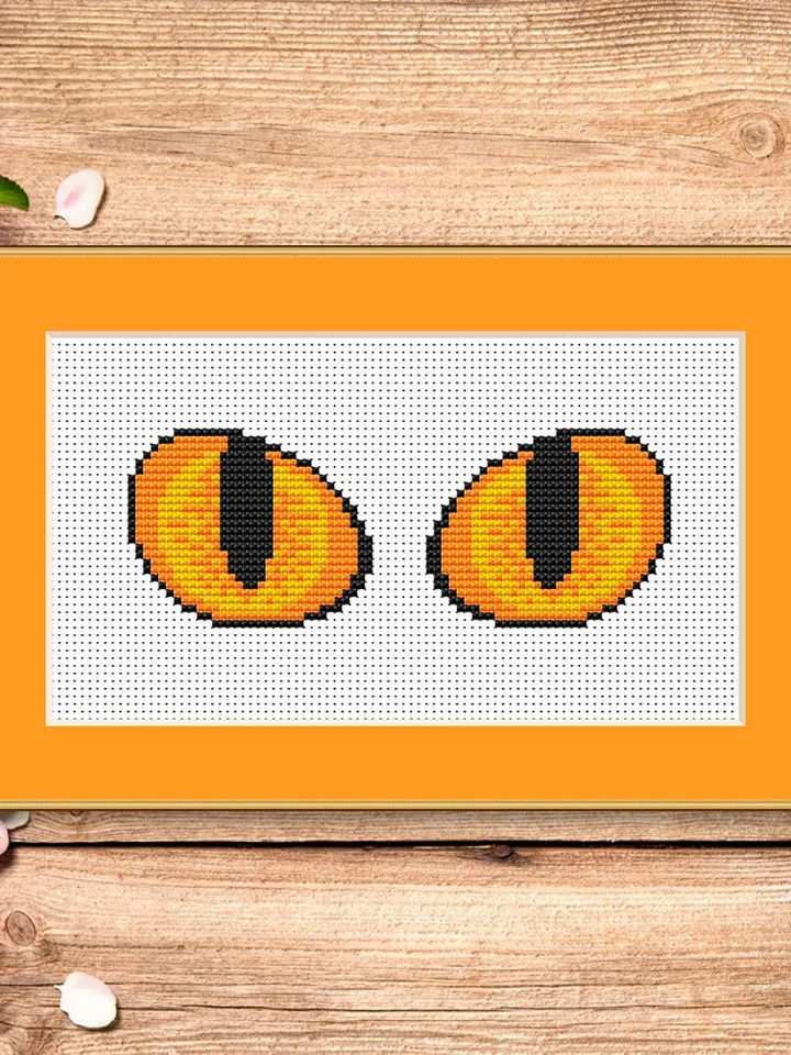 Cat's Eyes Cross Stitch Pattern, Cat Cross Stitch Pattern, Embroidery Cat, Animal Cross Stitch Pattern, Modern Cross Stitch Pattern #cat004