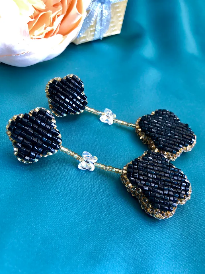 Clover Beaded Earrings Van Cleef Style