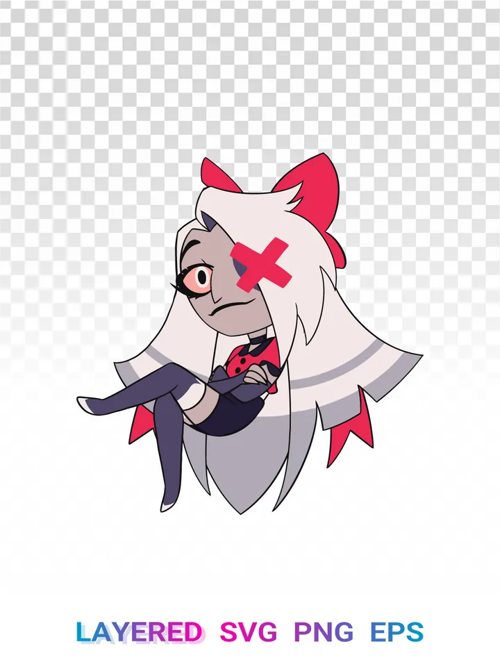 Vaggie PNG SVG, Hazbin Hotel Clipart, Layered Character