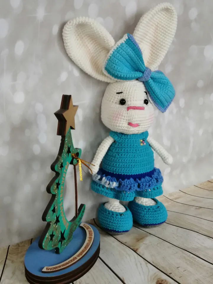 The Hare in blue, A stuffed bunny toy, stuffed toy, bunny