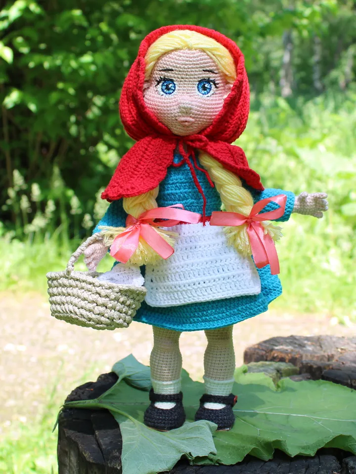 Little Red Riding Hood doll crochet pattern PDF in English Amigurumi doll Crochet tutorial