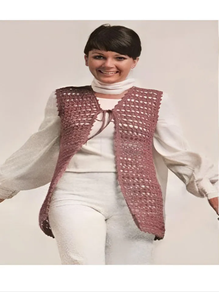 Crochet women vest, east vest crochet pattern , summer waistcoat pdf