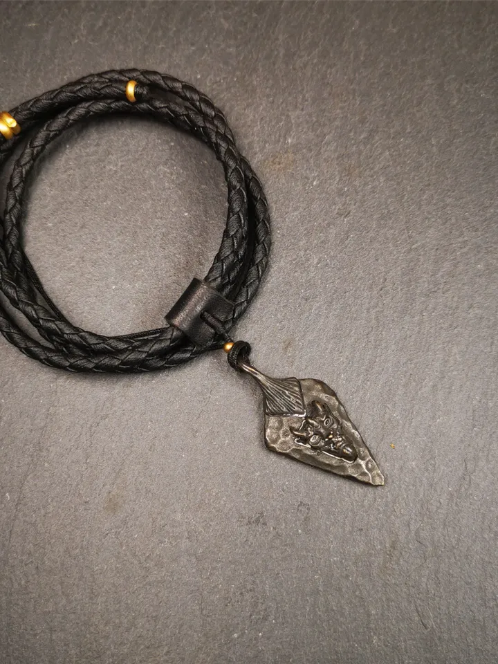 Gandhanra Handmade Amulet,Demon Pendant,Evil Spirit or Devil, Made of Copper,1.77"