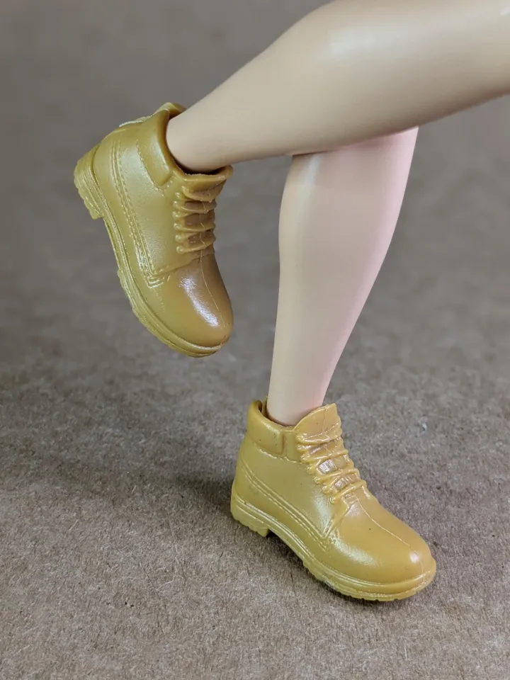 Classic mustard hiking boots for 1/6 scale male dolls