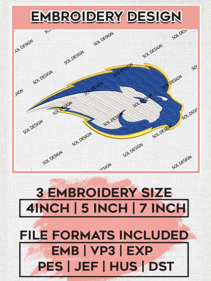 Hofstra Pride Head Mascot Logo Machine Embroidery Design, NCAA Hofstra Pride Embroidery Design Design files, NCAA Embroidery Designs, NCAA Machine Embroidery Designs, Digital Download