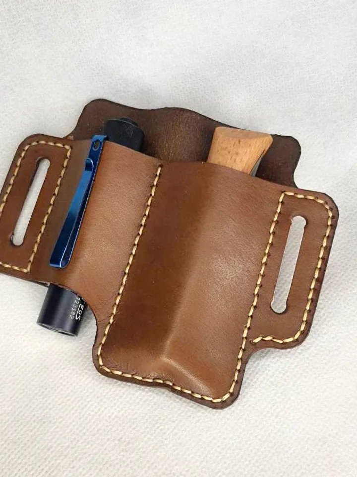 Leather EDC Tool Holster, leather belt organizer, Leather Multitool Sheath fast&easy Tutorial DIY Leather Patterns