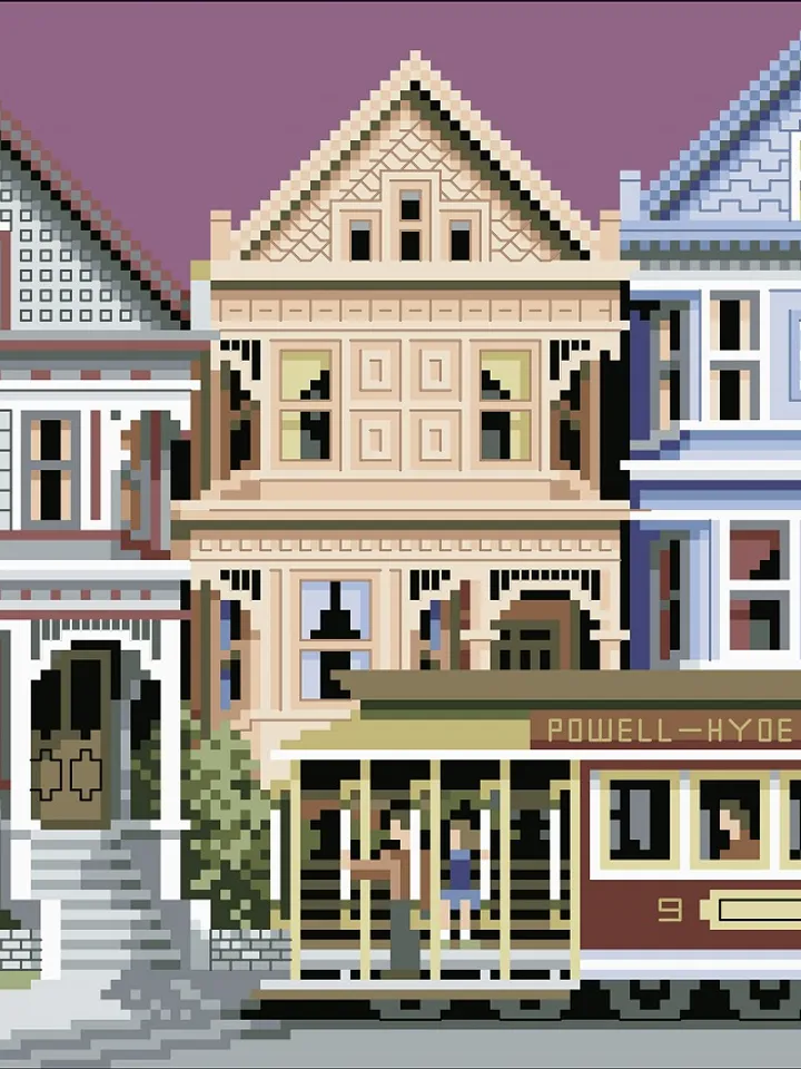 Vintage Cross Stitch Pattern Victorian House Counted Digital Download PDF