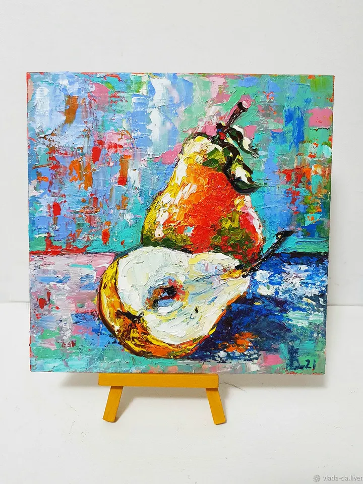 Juicy pears oil painting