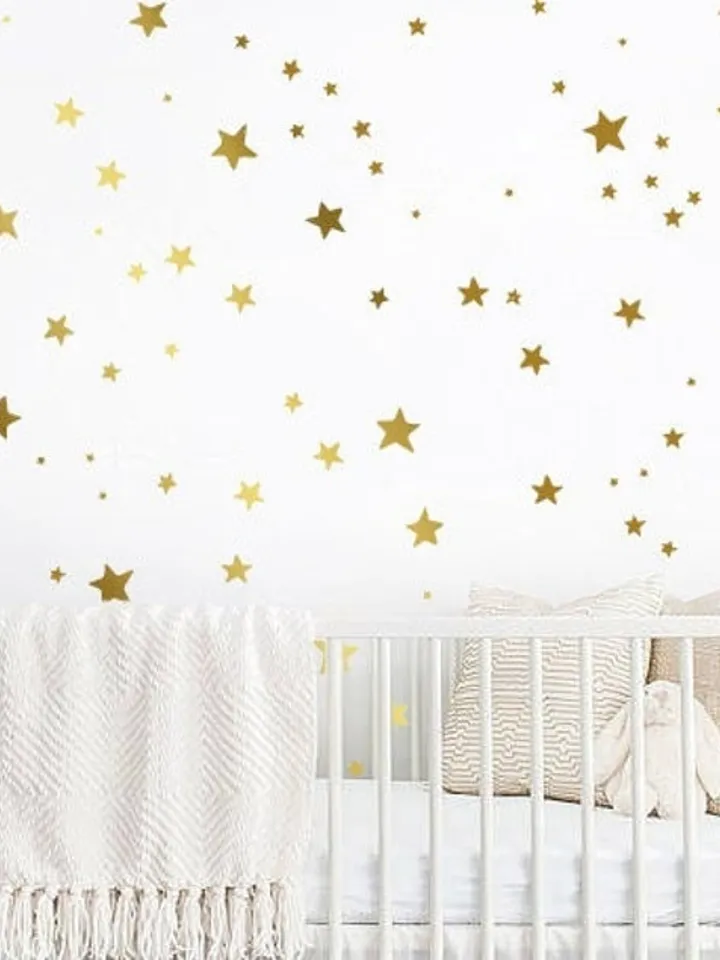 150 Star Wall Decals - Gold Star Decals, Nursery Wall Decals, Star Wall Stickers, Removable Wall Decals, Kids Wall Decor ,Nursery Decor ga49