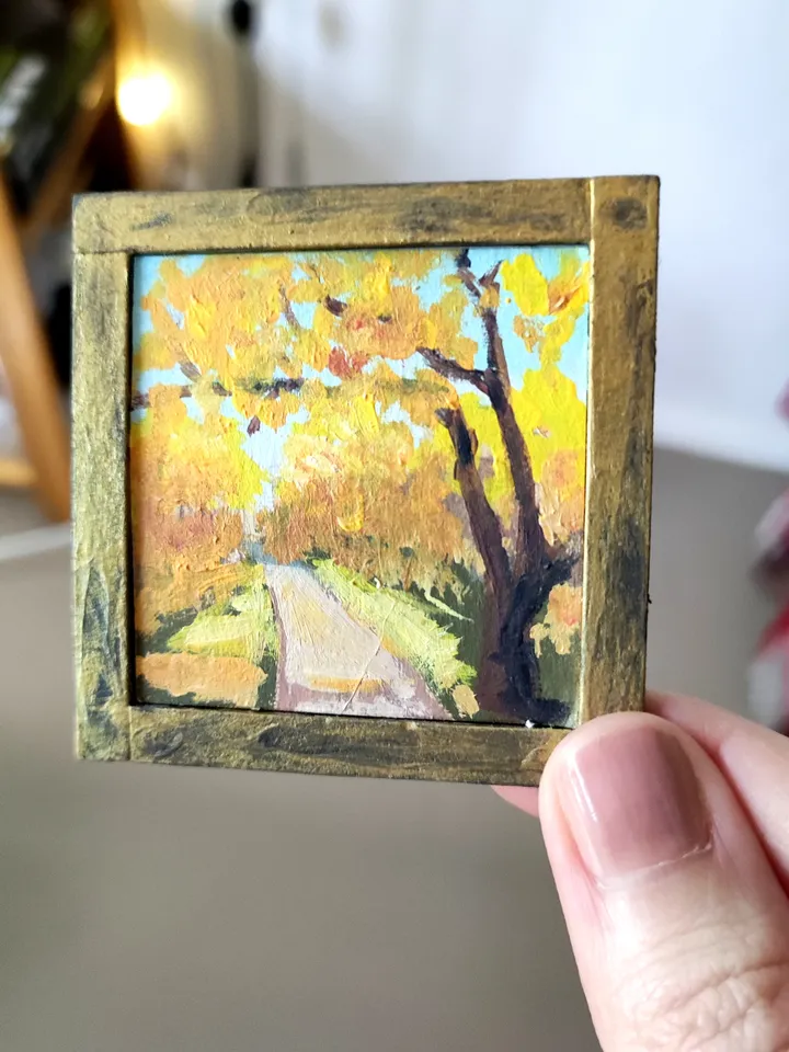 Set of Miniature Oil Paintings for Dollhouses Scale 1/6