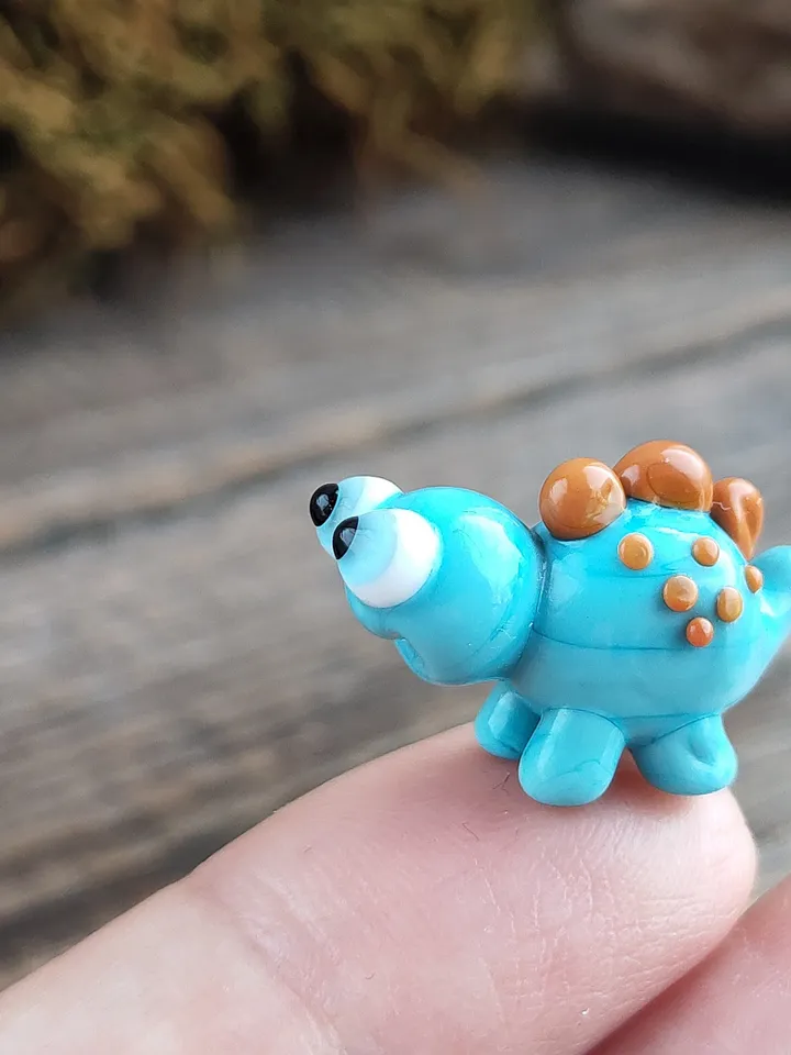 DINOSAUR ORNAMENTS Dinosaur figurine Glass dinosaur decor Miniature Dinosaur gift Dino figurine Glass figurines Tiny glass animals Terrarium