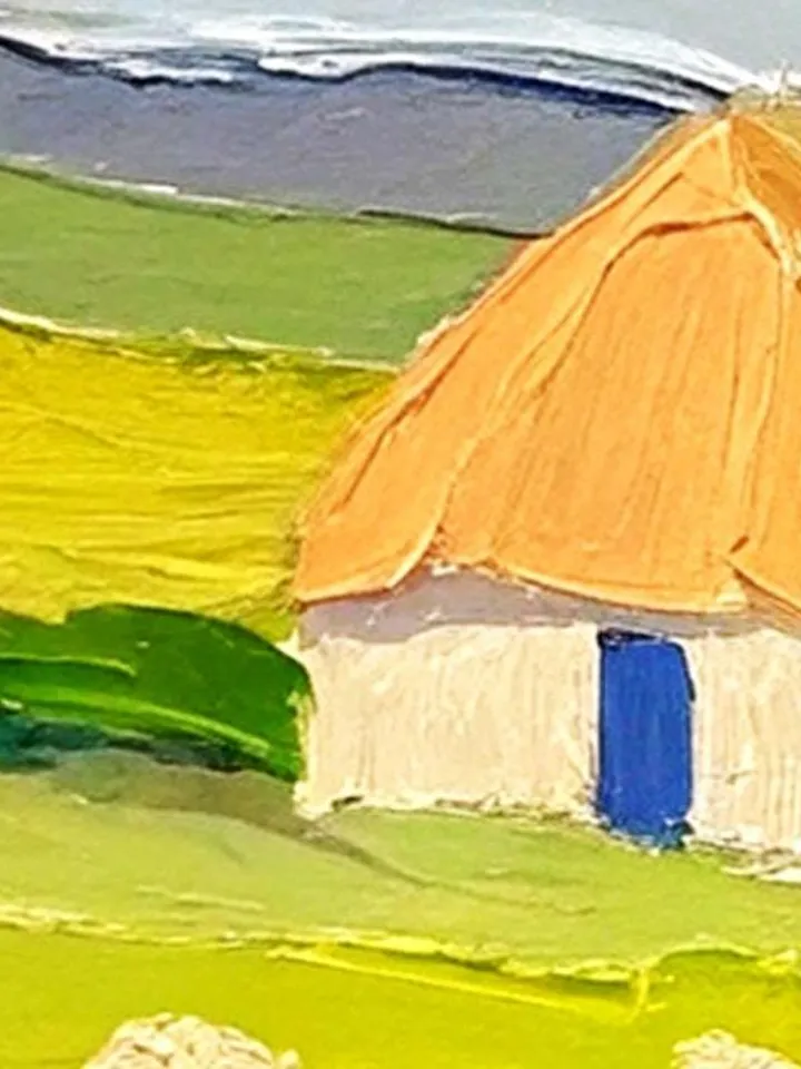 Ireland Painting Irish Cottage Original Art Landscape Impasto Oil Painting Small Impressionist Artwork Gift by ArtProkopaloSv