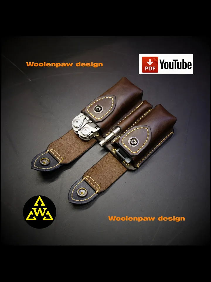 Leather pattern - EDC multi tool organizer-TRON. EDC41