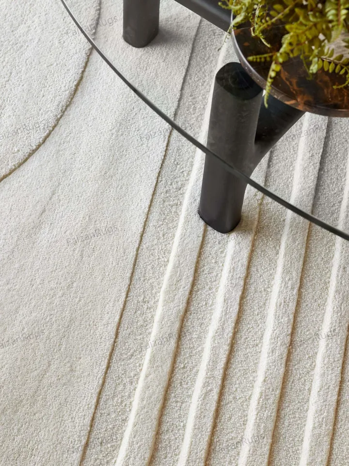 Abstract Modern Wool Rug | Cream Hand Tufted 100% Wool Rugs For Living Room, Bed Room, Kids Room In Any Size 9x12,8x10,6x9,5x8 Come On!!