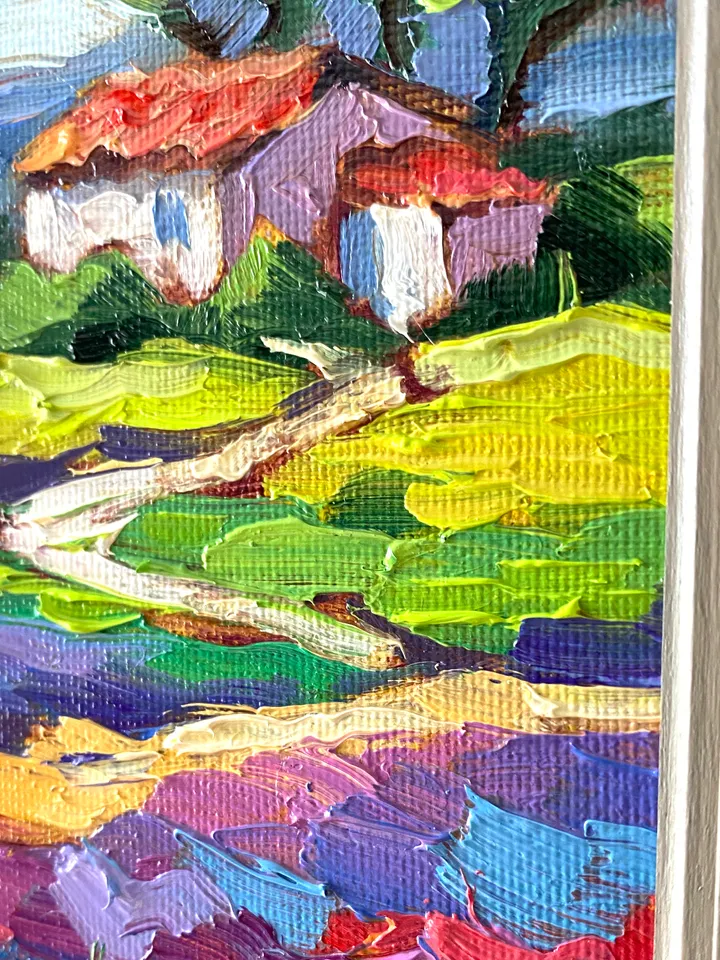 Lavender Fields Painting Tuscany Original Art Landscape Oil Painting ...