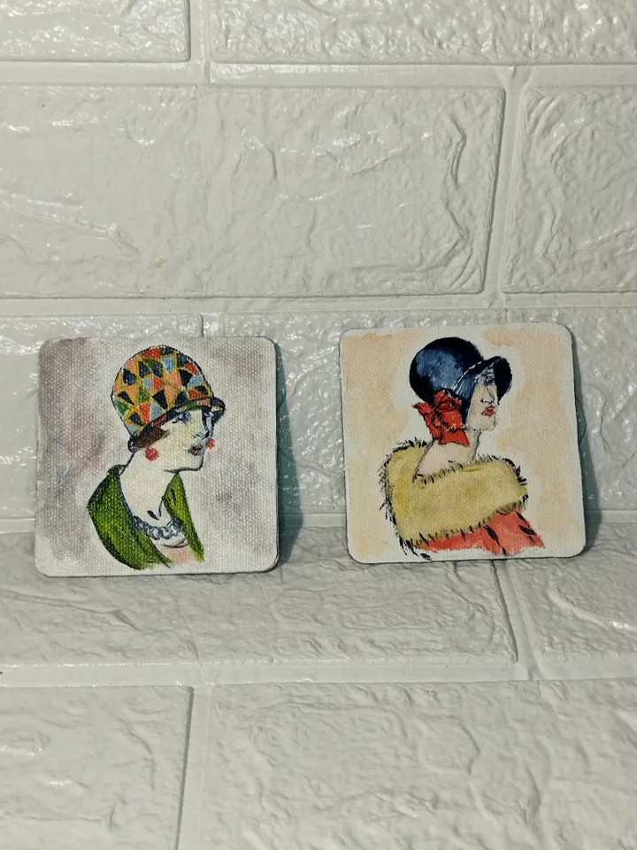 set magnets oilpainting 8x8 cm