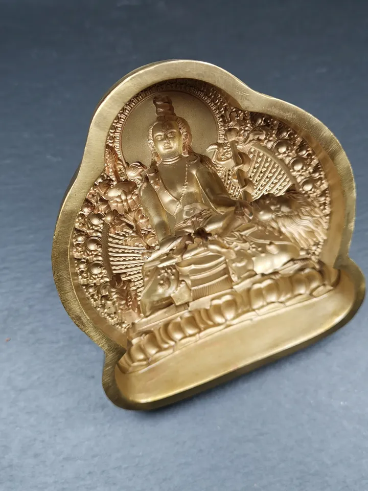 Simhanada Avakokitesvara Tsa Tsa Mold, Seng Ge Dra Chenrezig,Gandhanra Handmade Tibetan Buddha Statue Mould,the Lion's Roar,12 × 10cm