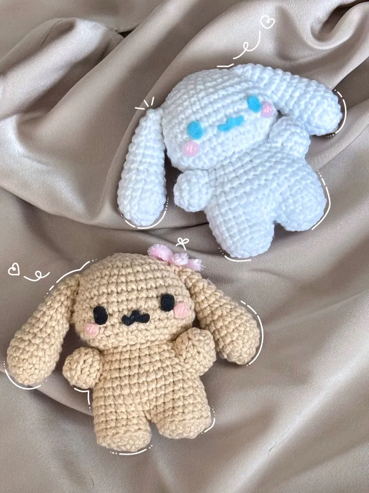 PATTERN cinnamoroll and mocha crochet pattern, pdf file pattern, US terms, sanrio crochet, crochet cinnamoroll