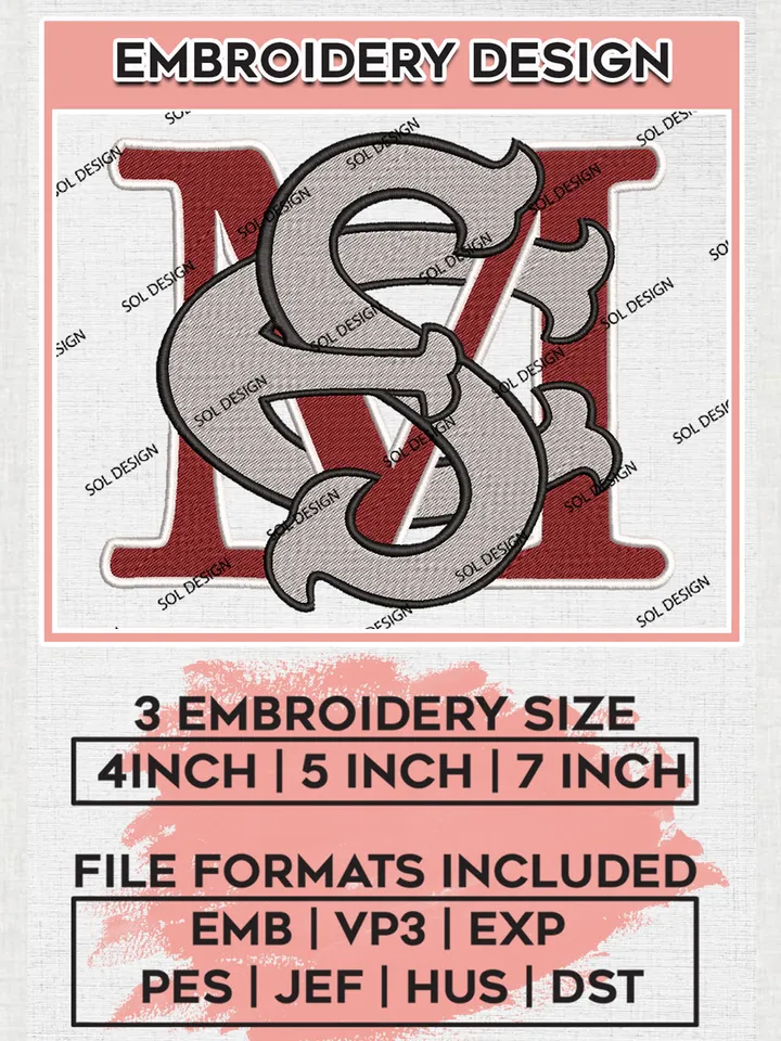 NCAA MES Hawks College Football Team Logo embroidery designs, NCAA Maryland Eastern Shore Hawks Logo Machine embroidery designs, NCAA Team Logo embroidery designs, NCAA Game Day Machine embroidery designs, Digital Download