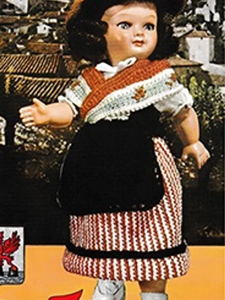 Vintage Crochet Pattern Dress for Doll Rivièra Doll Pattern Digital Download PDF