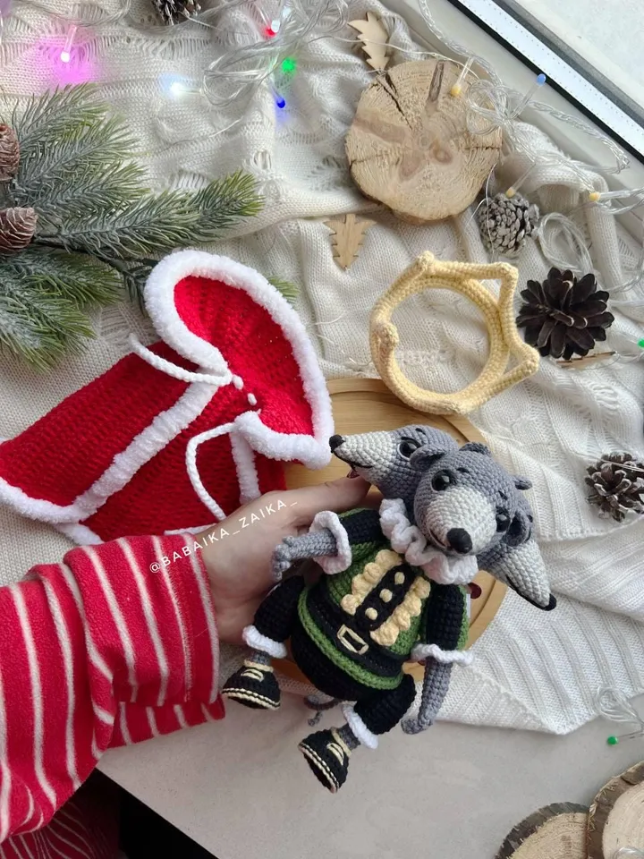 PDF SET Crochet Pattern Mouse King and Christmas Sleigh, Amigurumi Mouse, Christmas ornaments, Christmas Decor, Amigurumi Christmas