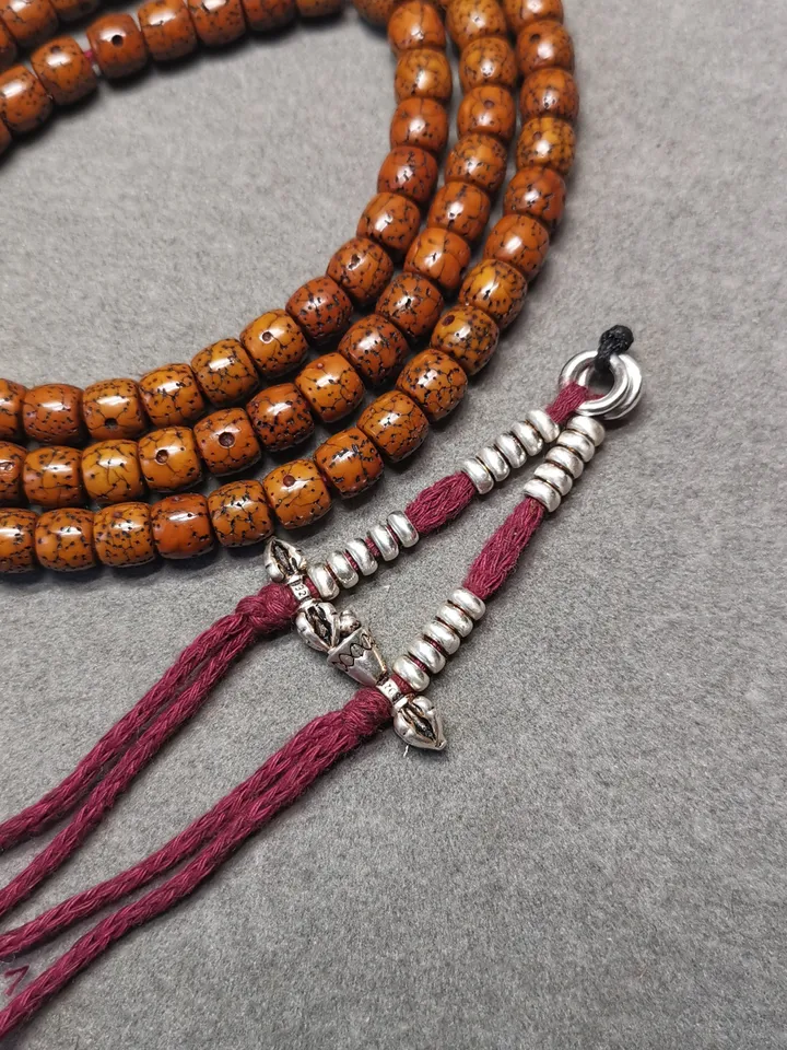 Gandhanra Handmade Tibetan Sterling Silver Mala Counters,Prayer Bead Accessories,with Dorje Vajra Pendant