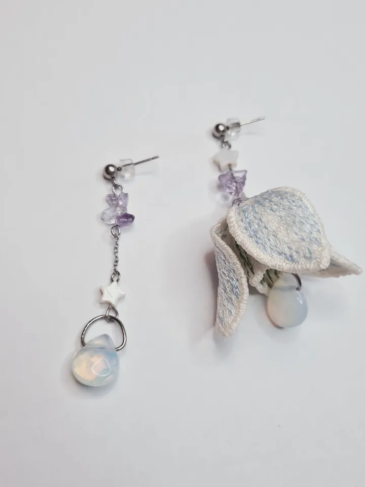 Snowdrop FSL machine embroidery design for creating jewelry and accessories