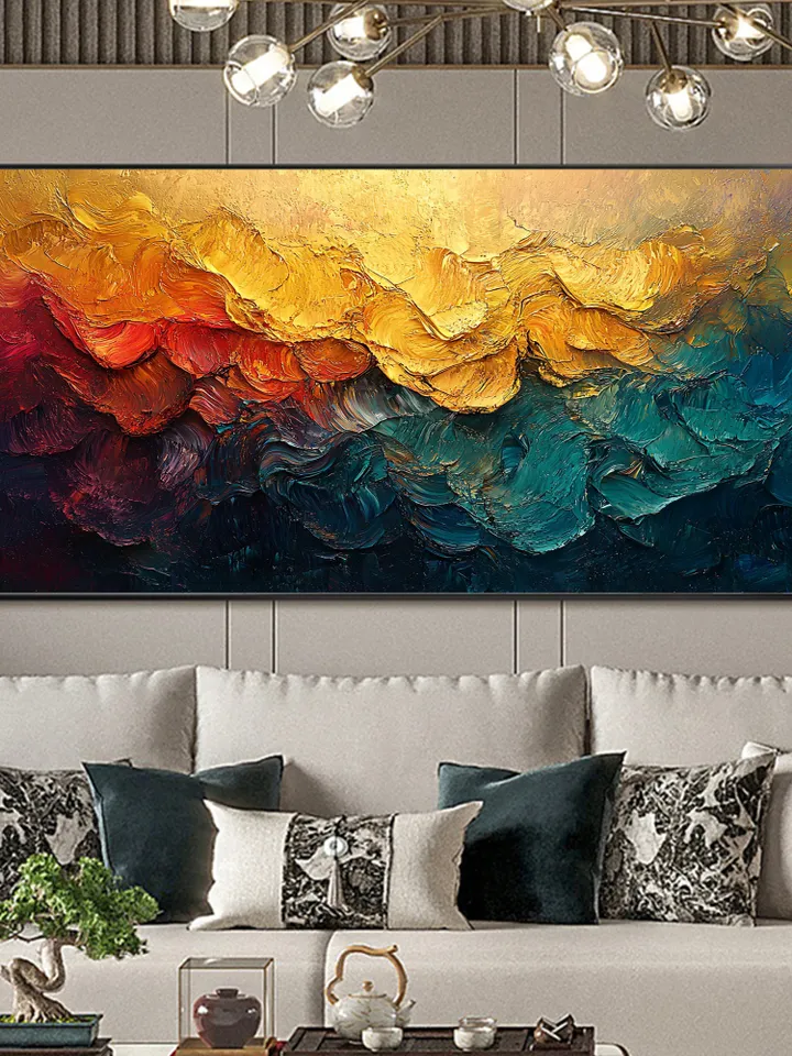 Original Textured Colorful Oil Painting On Canvas, Large Wall Art, Abstract Acrylic Painting, Custom Painting Living room Bedroom Wall Decor