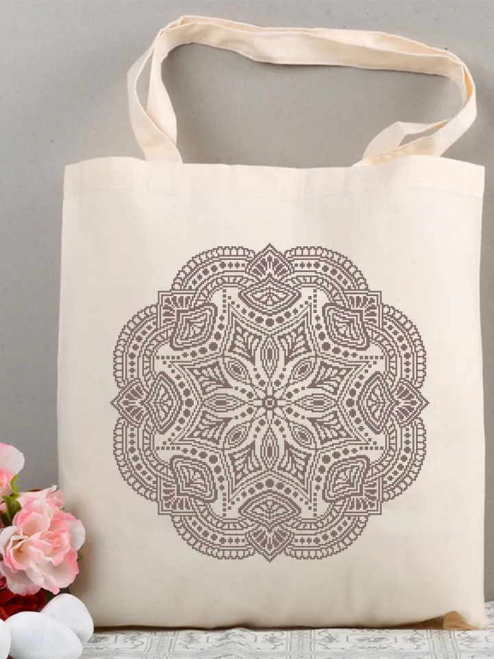Flower mandala cross stitch pattern PDF download Mandala ornament cross stitch chart, Mandala pattern digital PDF, Mandala embroidery #M269