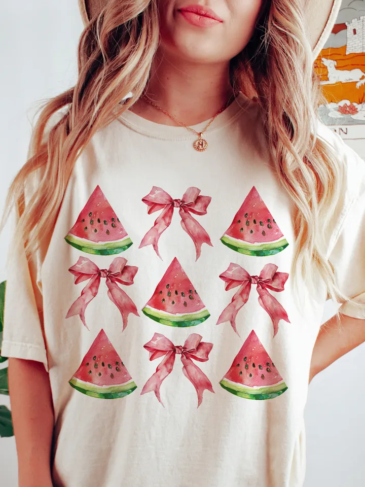Watermelon Png, Bow Png, Aesthetic Png, Ribbon Trend, Coquette Watermelon, Summer Png, Fruit Sublimation, Trendy Summer Png, Beach Babe Png
