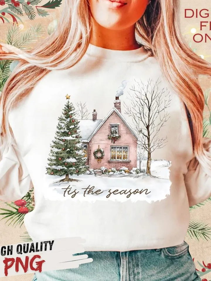 Retro Christmas png, Tis the Season Png, Santa Claus png, Watercolor Christmas png, Christmas sublimation, Merry Christmas, Christmas vibes