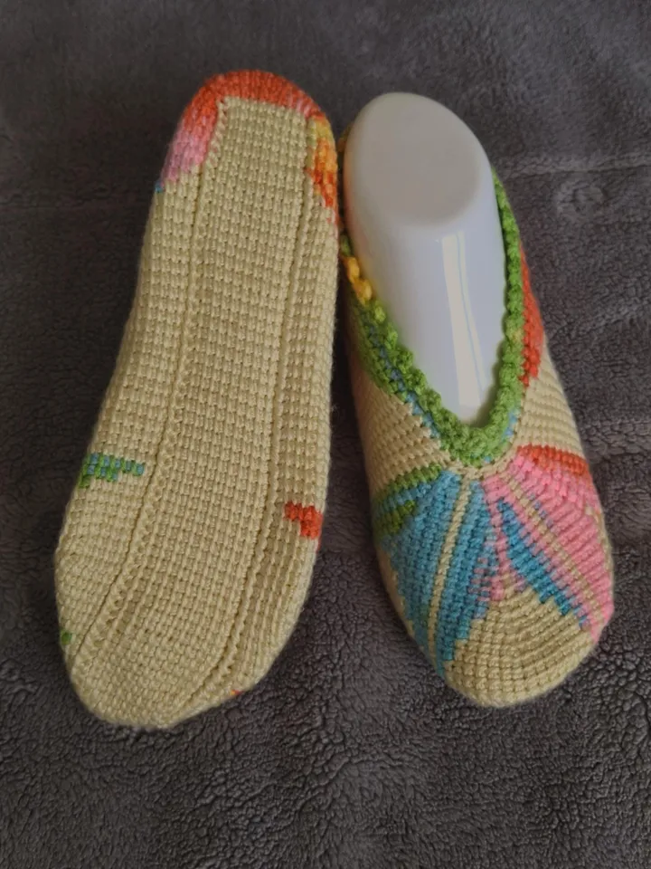 Handmade Colorful Tunisian Crochet Booties - Unique Women Gift