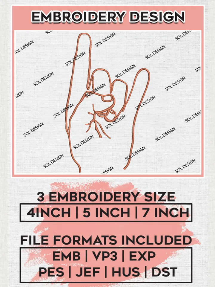 NCAA Texas Longhorns Team Hand Logo Embroidery Design Files, NCAA Texas Longhorns Machine Embroidery, NCAA Teams, 3 sizes, NCAA Machine embroidery designs, Digital Download