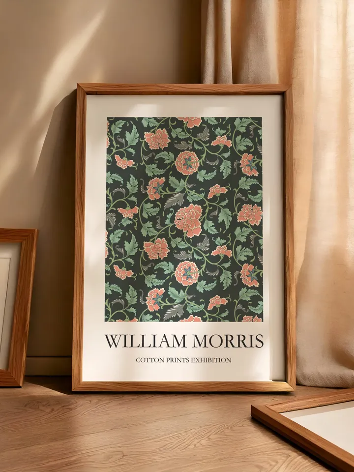 William Morris Style Wall Art Print Vintage Textile Poster Museum Inspired Design Home Decor Interior Pattern Digital Download Gift Floral