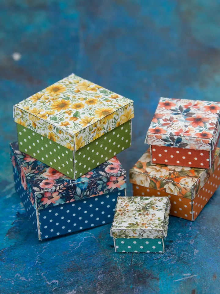 TEMPLATE Miniature vintage boxes for 1:12 scale dollhouse
