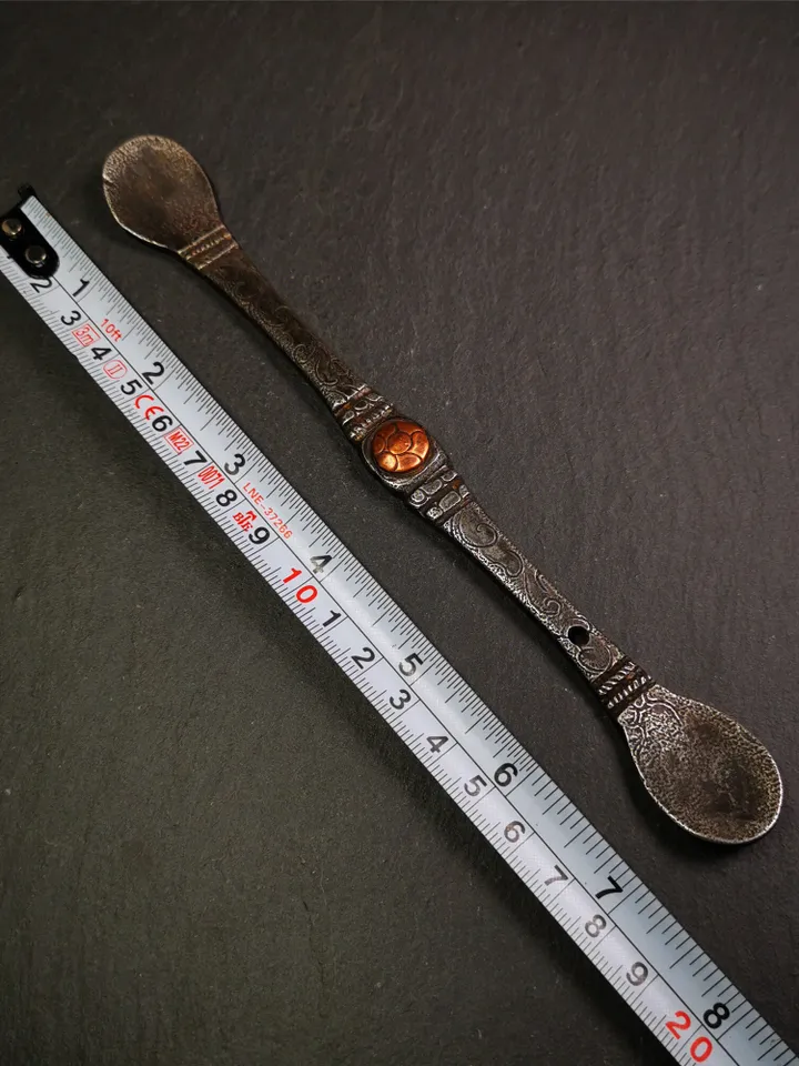 Gandhanra Handmad Tibetan Buddhist Tsog Offering Spoon,Serving Ritual Implement for Worship Ceremony,7.5" Length