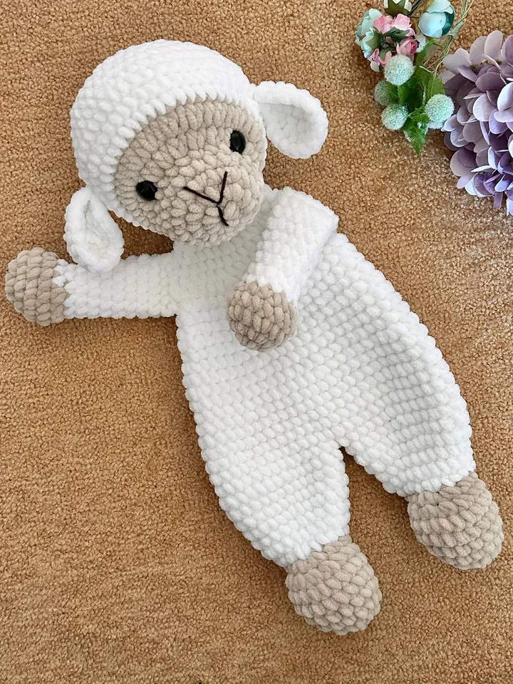 Crochet sheep snuggler pattern Amigurumi lamb pattern Crochet cuddle sheep pattern