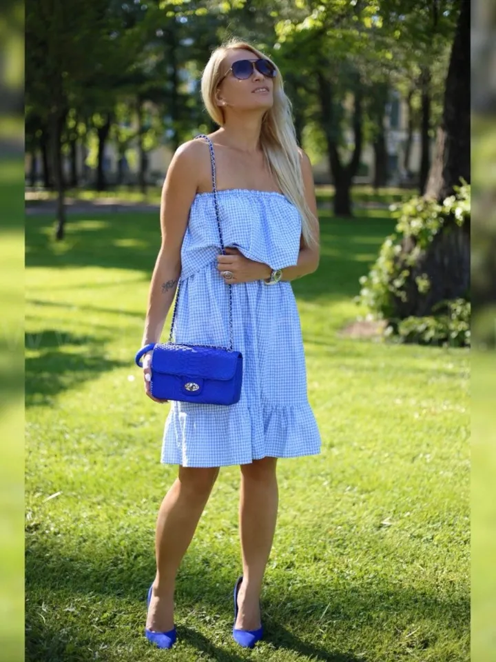 Blue Genuine Python Skin Crossbody Chain Bag | Bright Summer Bag | Elegant Women Bag | Chain Strap Crossbody Ultramarine Royal Blue Purse