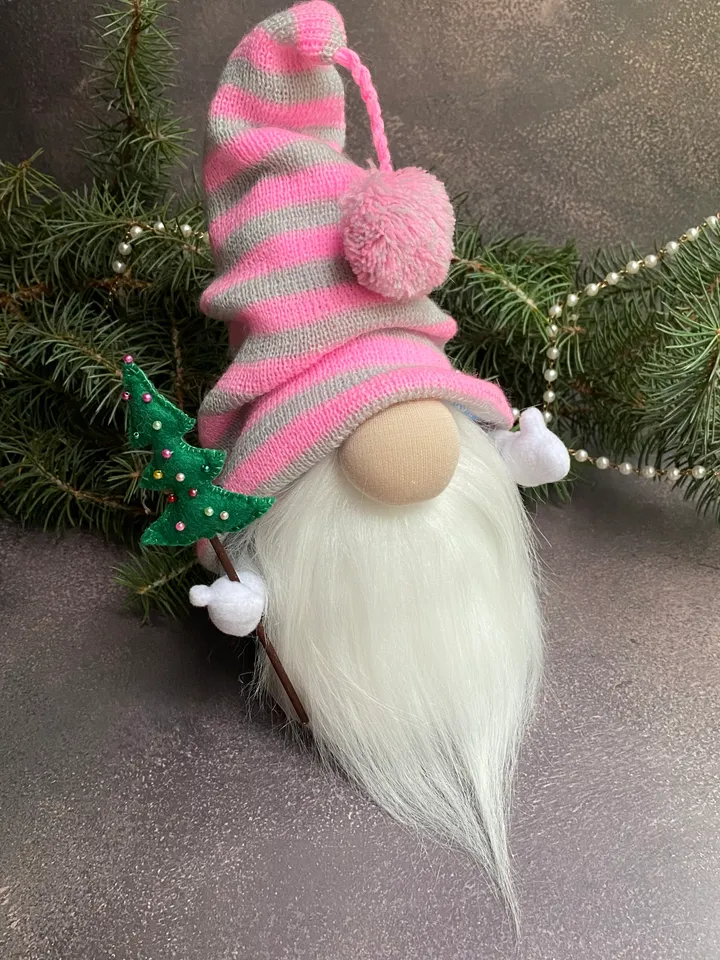 Cute pastel gnome . Christmas gnome decorations . Swedish gnome .