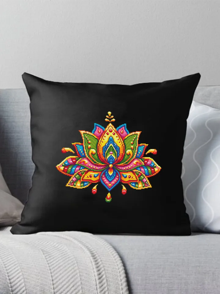 Lotus flower mandala cross stitch pattern PDF download Floral mandala embroidery PDF, Rainbow lotus cross stitch chart, Lotus mandala #M197