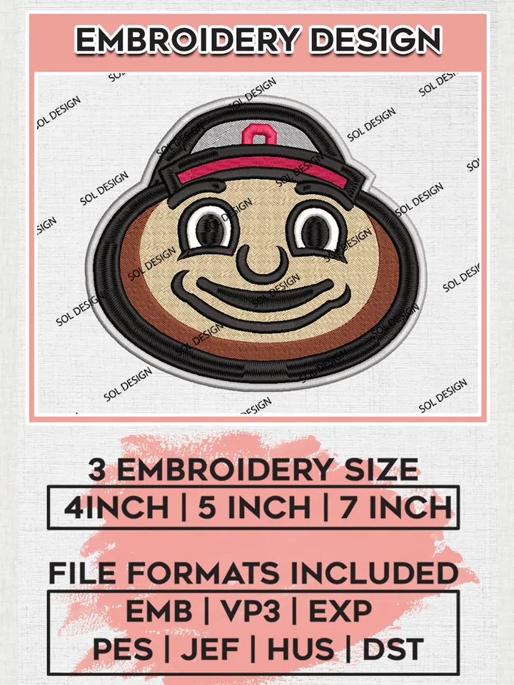 Ohio State Buckeyes Embroidery Designs, NCAA Logo Machine Embroidery Files, NCAA Ohio State Buckeyes Logo, NCAA Embroidery Designs, Machine Embroidery Designs, Digital Download