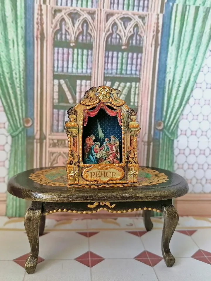 Nativity scene for a dollhouse. Christmas.1:12 scale.