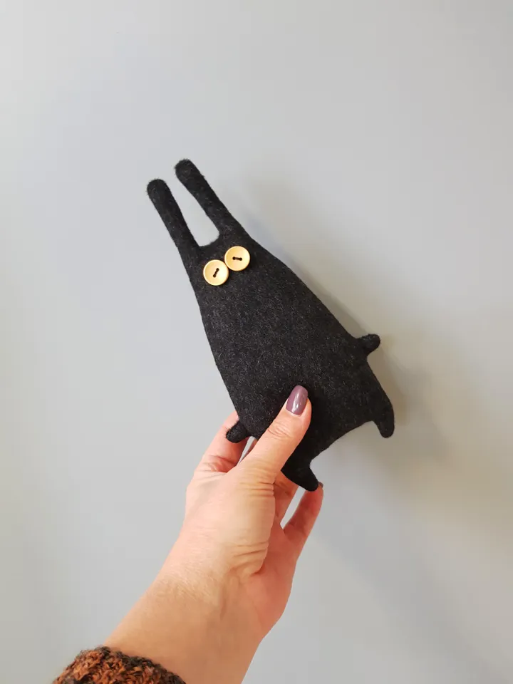 halloween dolls sewing patterns PDF 2 black rabbits, set of 2 tutorials