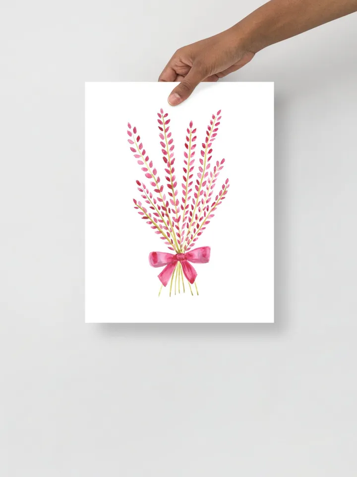 Red Flower Bouquet Wall Art Burgundy Pretty Home Decor Gift Idea Lavender Flowers Thank Giving Decor Anniversary Gift Poster Flowers