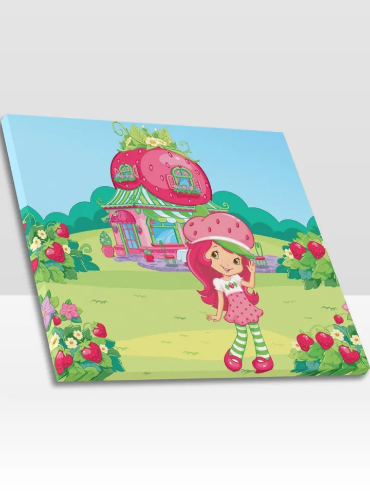 Strawberry Shortcake Frame Canvas Print, Wall Art Home Decor Poster