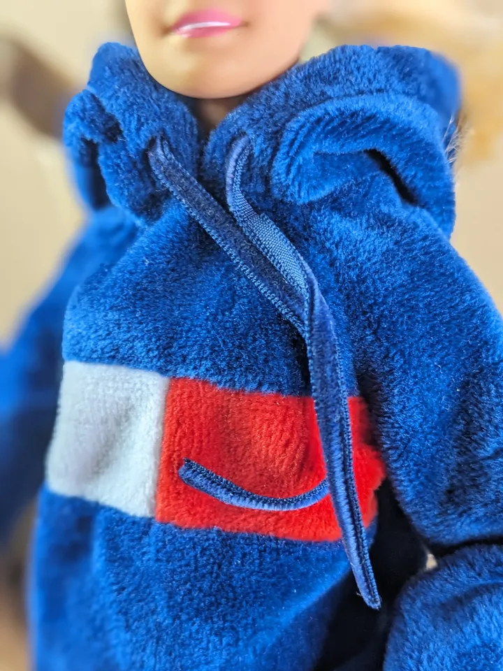 Navy blue velvet hoody for 1/6 scale fashion female dolls